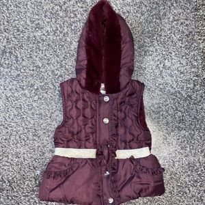 Little Lass Maroon Toddler Girl Vest-2T